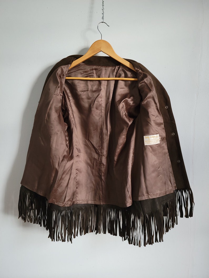 80s/90s Rust Brown Suede Fringe Western Jacket By Studio Z main image 1