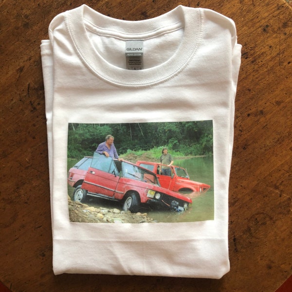 Top Gear Lustiges Weißes Grafik T-Shirt im Vintage-Stil (Unisex)