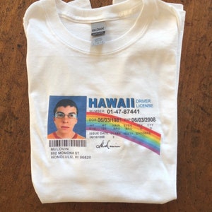 Mclovin Superbad White Graphic vintage-style T-Shirt (unisex)