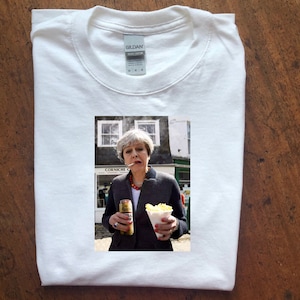 Theresa May White Graphic vintage-style T-Shirt (unisex)