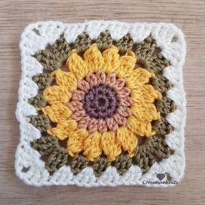 Sunflower Granny Square Digital Crochet Pattern