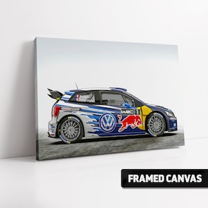 Sebastien Ogier VW Polo WRC 2015 Canvas Print | World Rally Championship Motorsport Volkswagen Red Bull Fine Wall Art Poster Picture Photo