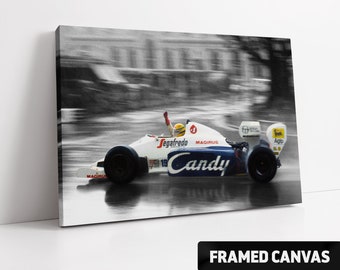 AYRTON SENNA&#39;s First Podium 1984 Monaco GP Toleman F1 | Canvas Print Picture or Fine Wall Art Poster Print | Choice of Sizes