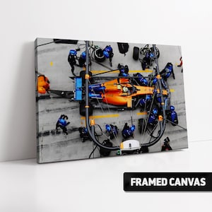 Lando Norris McLaren MCL34 Pitstop Canvas Print or Fine Wall Art Poster Print | F1 Fan Gift | Formula 1 One Photo Picture | Choice of Sizes