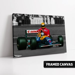 Nigel Mansell &#39;Taxi for Ayrton Senna’  Canvas Print Silverstone F1 | Fine Wall Art Poster Print Photo Picture | Formula 1 Canvas Print