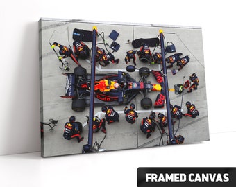 Max Verstappen Pit Stop Red Bull Canvas Print or Fine Wall Art Poster Print | F1 Fan Gift | Formula 1 One Photo Picture | Choice of Sizes...