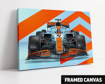 LANDO NORRIS Canvas Print | McLaren Racing Iconic Gulf Livery Monaco 2021 | F1 Formula One Fine Wall Art Poster Print Picture Photo