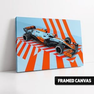McLaren Racing Iconic GULF LIVERY Canvas Print Monaco 2021 Lando Norris | F1 Formula One Fine Wall Art Poster Print Picture Photo