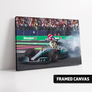 Lewis Hamilton CANVAS PRINT Mexican GP 2017 | 4th F1 World Championship Donuts | Fine Wall Art Poster Picture Photo | Choice of Sizes