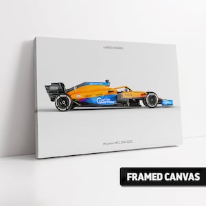 Lando Norris - McLaren MCL35M 2021 F1 Formula 1 Canvas Print Fan Gift - Motorsport Fine Wall Art Poster Print Picture Photo