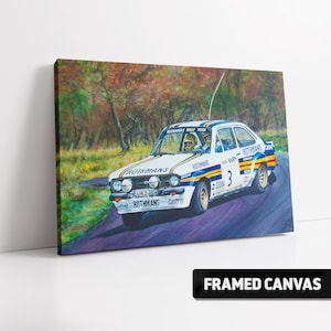 Ford Escort Mk2 Epynt Rothmans Rally Team Canvas Print | Box Framed Stretched Canvas Print or Fine Wall Art Poster Print | LARGE 30&quot;x20&quot;