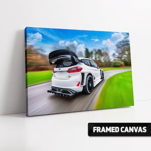 Ford Fiesta WRC Sebastien Ogier Canvas Print | M-Sport 2017 World Rally Championship Motorsport Fine Wall Art Poster Picture Photo