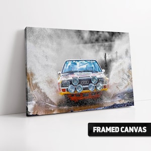 AUDI QUATTRO Canvas Print | Group B Rally Car Gift | Stretched Canvas Prints Fine Wall Art Poster Picture Photo | Choice of Sizes