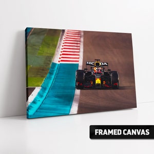 F1 World Champion 2021 MAX VERSTAPPEN Red Bull F1 Box Framed Stretched Canvas Print or Fine Wall Art Poster Print | Choice of Sizes
