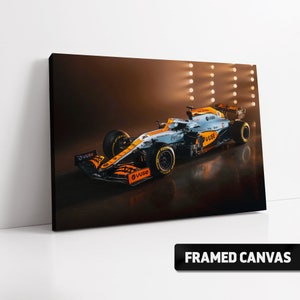 Lando Norris McLAREN MCL35M Monaco GP 2021 Classic Gulf Livery Canvas Print | F1 Formula One Fine Wall Art Poster Print Picture Photo