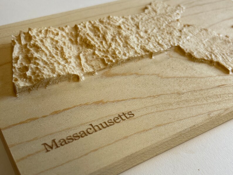 Custom 3d wooden map of Hampden County,Massachusetts,United States