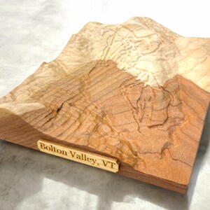 Skikaart Bolton Valley Vermont | Boomgrensterreinen | Skicadeau Bolton Valley | Bolton Valley 3D-reliëfskikaart | Uniek skicadeau Bolton Valley