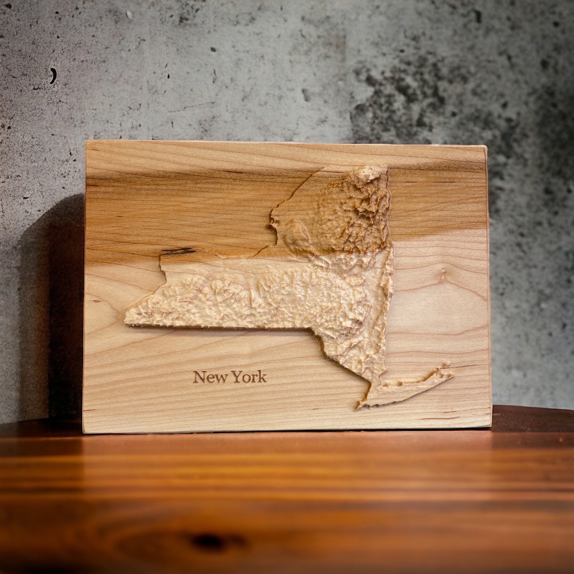 Custom 3d wooden map of Rensselaer County,New York,United States main image 1