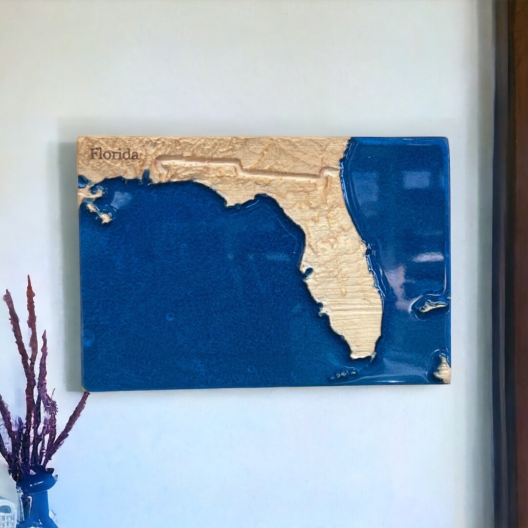 Florida Wall Decor 3D Relief Map - Il 1080xN.5796648923 88i8 