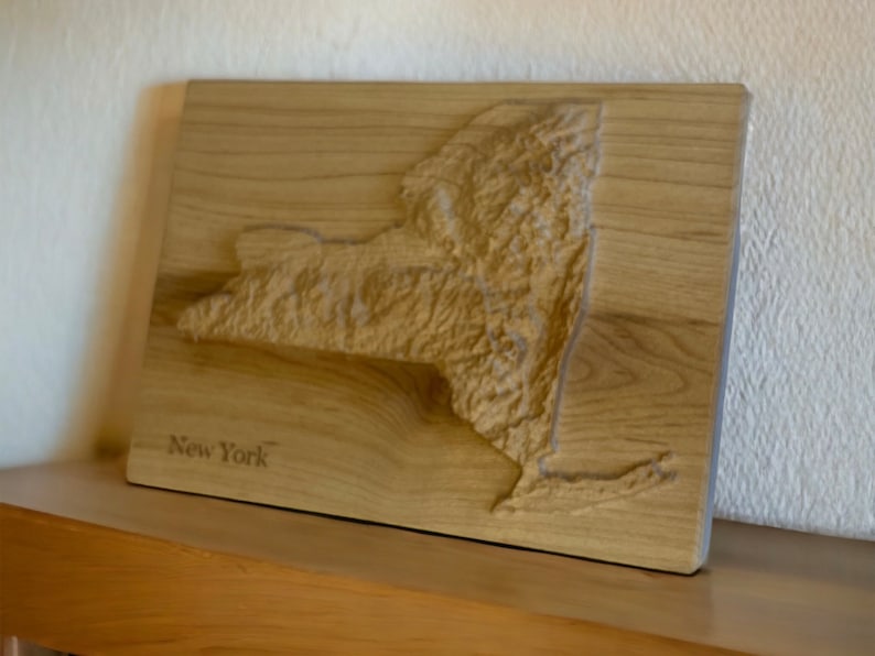 Custom 3d wooden map of Rensselaer County,New York,United States