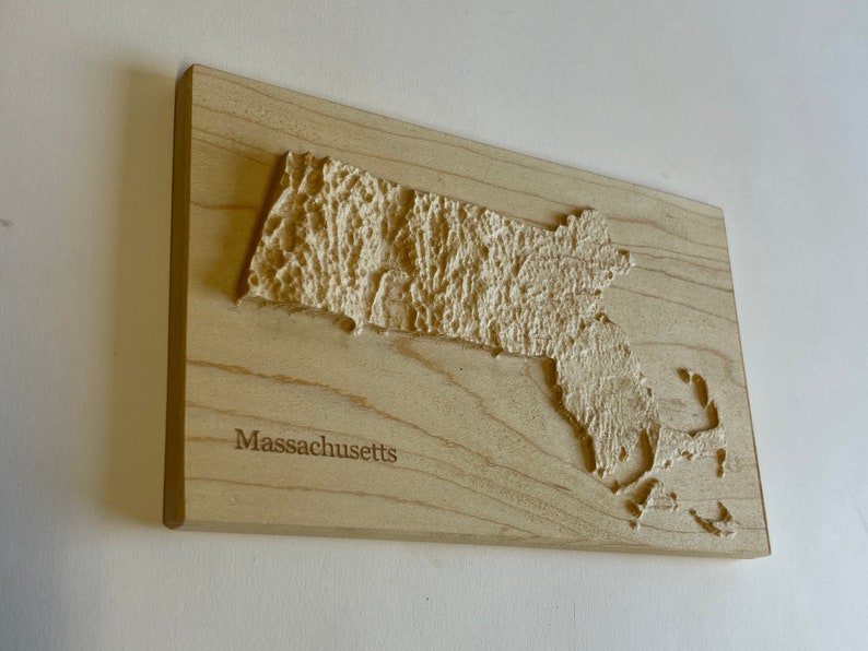Custom 3d wooden map of Hampshire County,Massachusetts,United States