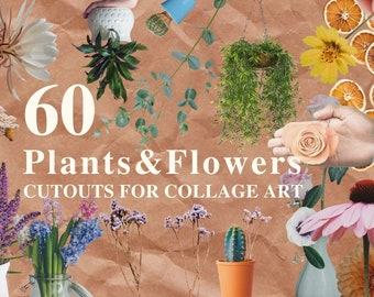 unoaウノア】Degage Nosleeve /Flower collage Vintage Collage Plants