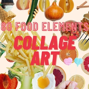 Vintage Collage Food Kit, Collage Cut-Outs, Zeitschriftenausschnitte