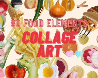 Vintage Collage Food Kit, Collage Cut-Outs, magazine cut outs