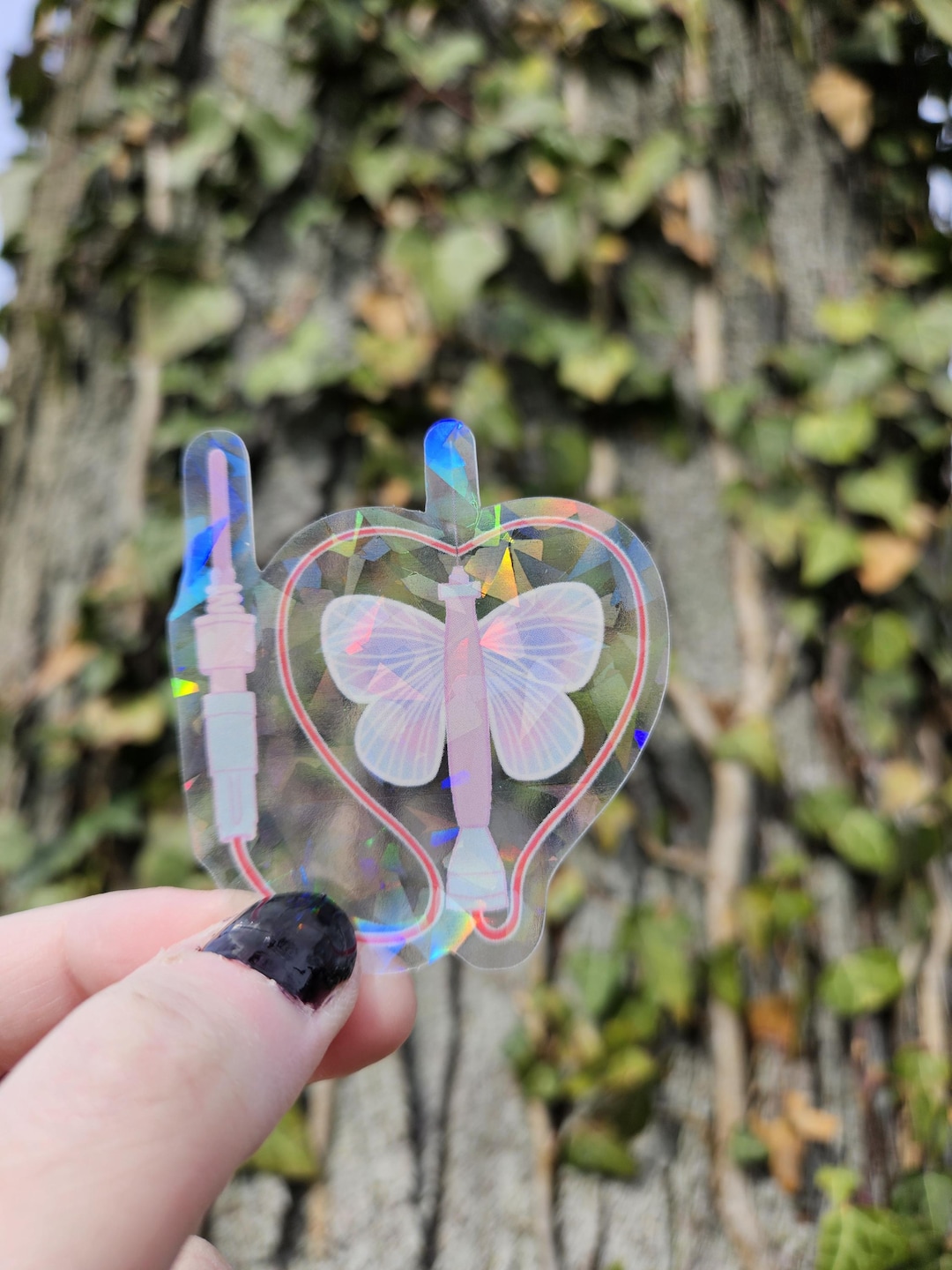 Pink Butterfly Needle Sticker - Etsy