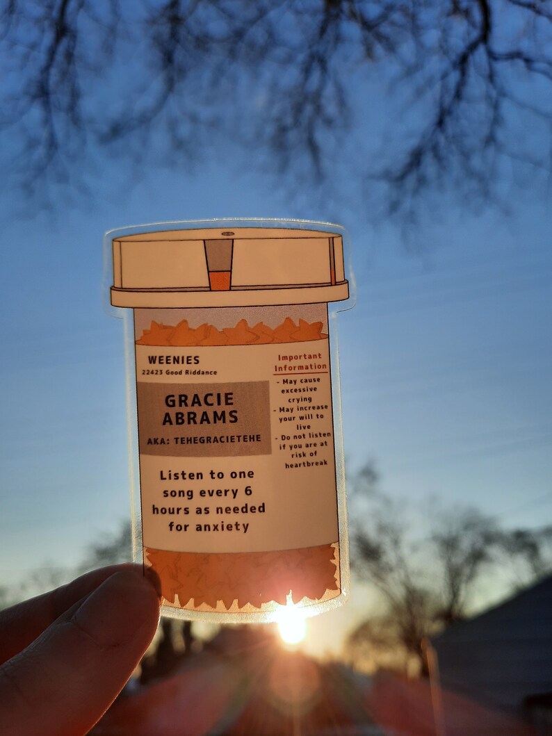 Gracie Abrams Good Riddance Pill Bottle Sticker image 5