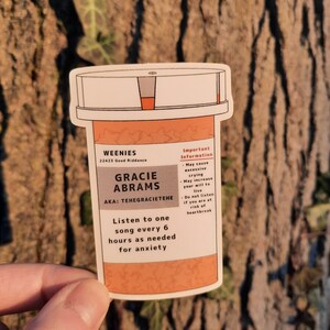 Gracie Abrams Good Riddance Pill Bottle Sticker image 2