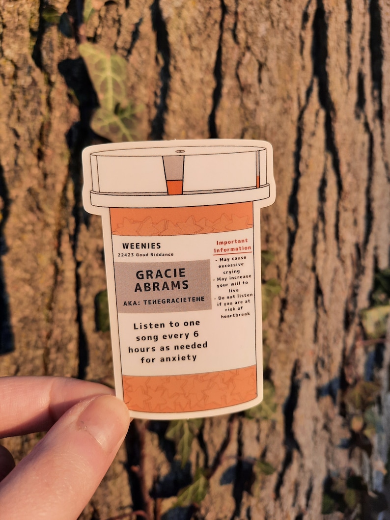 Gracie Abrams Good Riddance Pill Bottle Sticker image 2