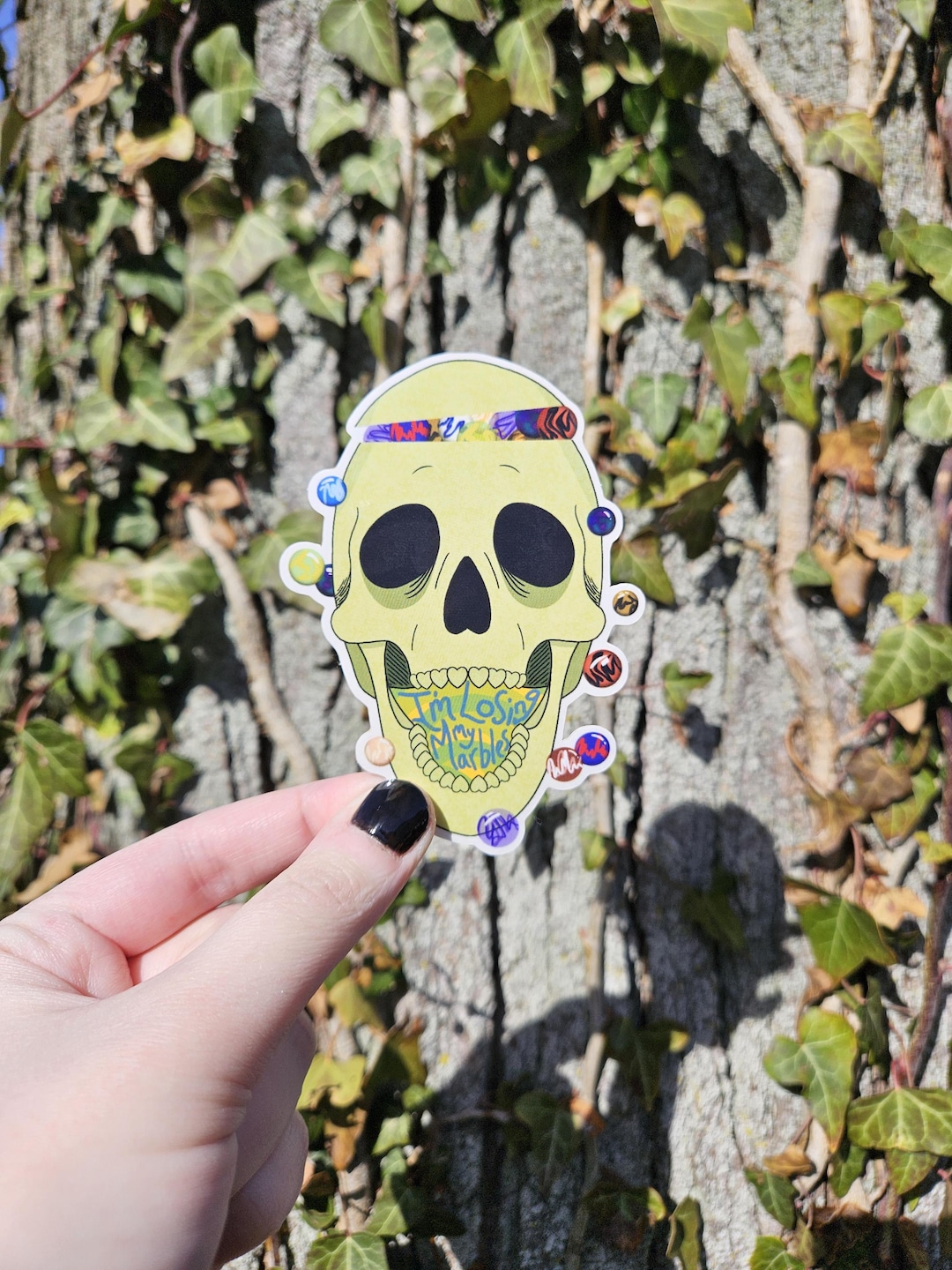 Lost Marbles Sticker I'm Losing My Marbles Skull Sticker - Etsy