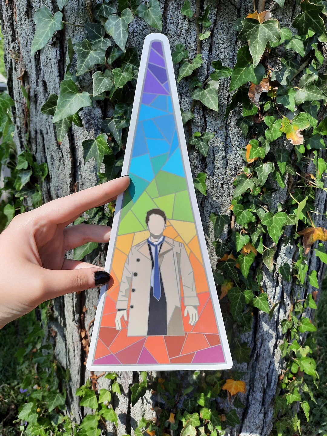 Castiel Stained Glass Window Triangle Sticker - Etsy