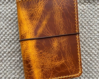 Passport Leather Folio, Pull Up Yellow