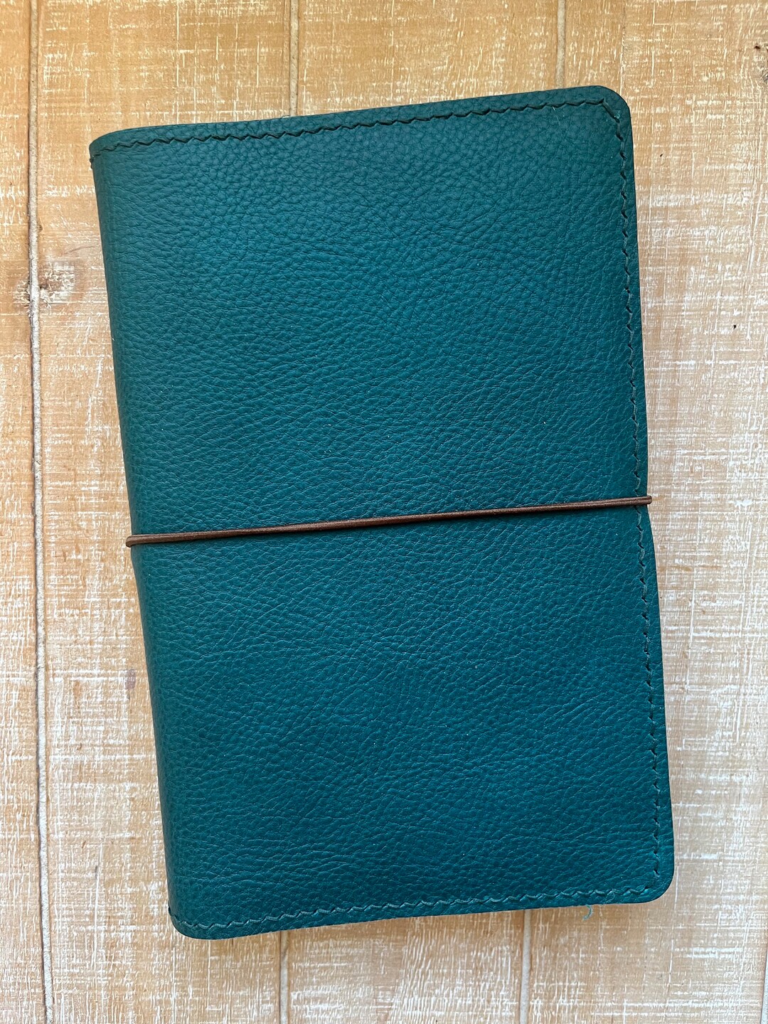 A5 Slim moleskine Expanded Leather Folio Pebbled Teal Etsy