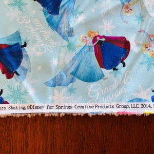 Disney Sisters Skating Glitter Allover 2014 Fabric Panels image 2