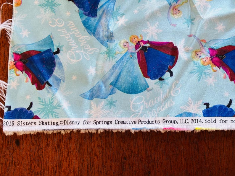 Disney Sisters Skating Glitter Allover 2014 Fabric Panels image 2