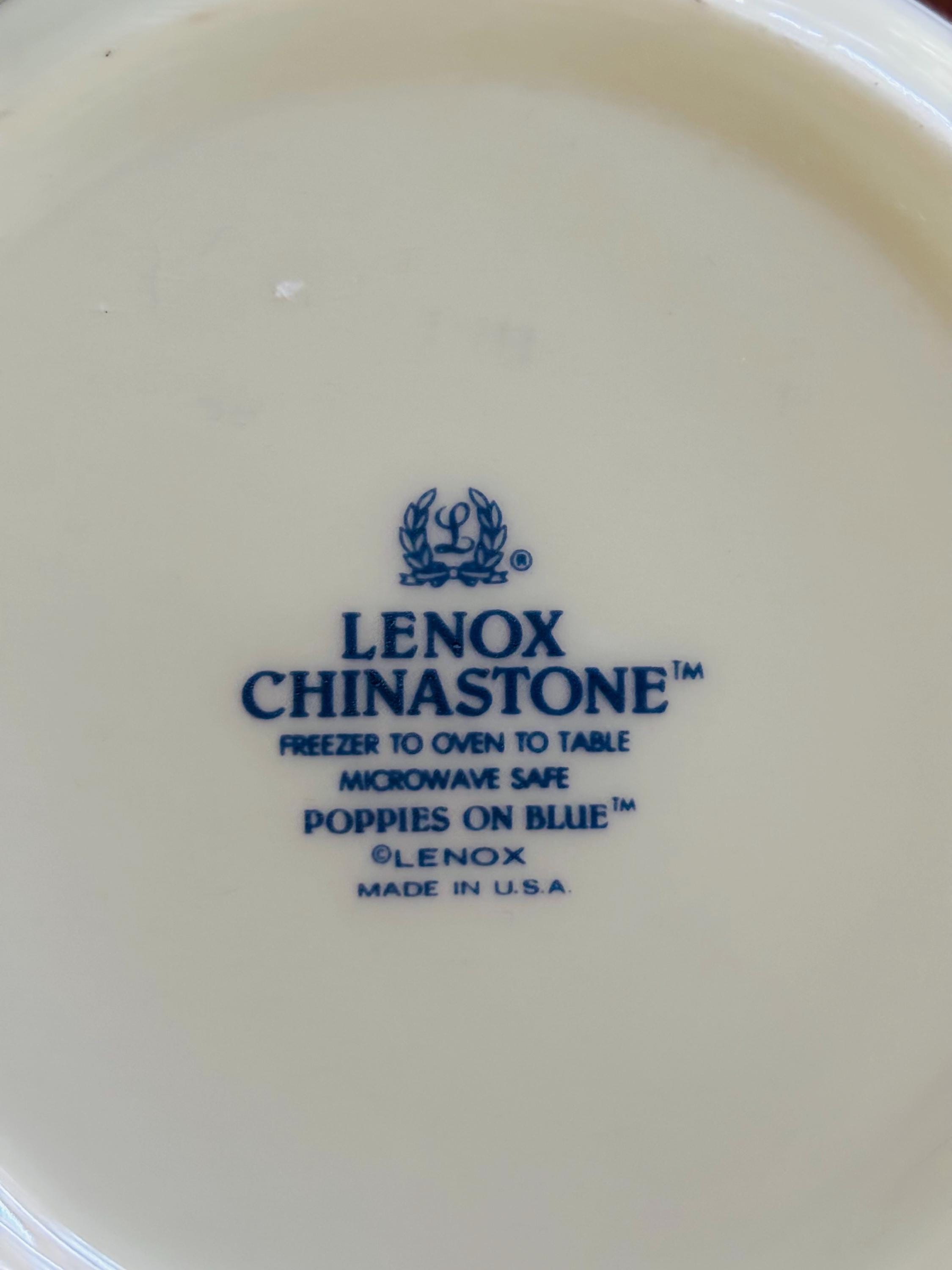 PRISTINE Lenox Poppies on Blue Chinastone Dinnerware Pieces - Etsy