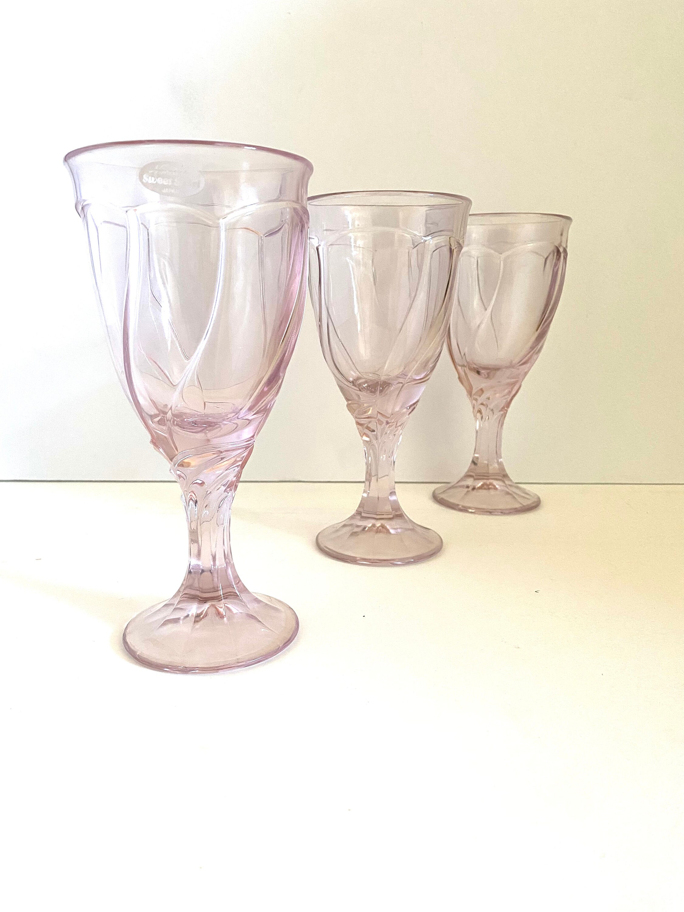 Noritake Sweet Swirl Pink Iced Tea Goblets Etsy