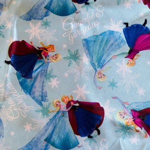 Disney Sisters Skating Glitter Allover 2014 Fabric Panels image 1