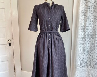 Pristine vintage Laura Ashley shirtwaist dress - late 1970s to very early 1980s - Made in Carno Wales