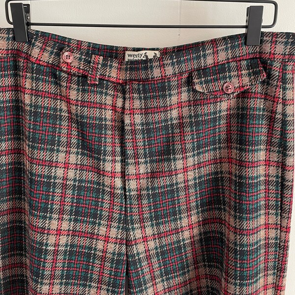 Vintage Plaid Flare Pants