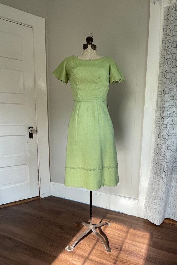 Vintage Harry Keiser 1950s green dress