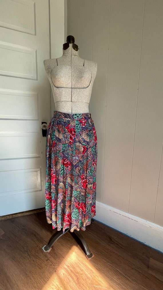 Vintage 80s-90s graphic floral skirt