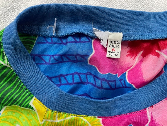 Vintage 1980s tropical silk top - image 10