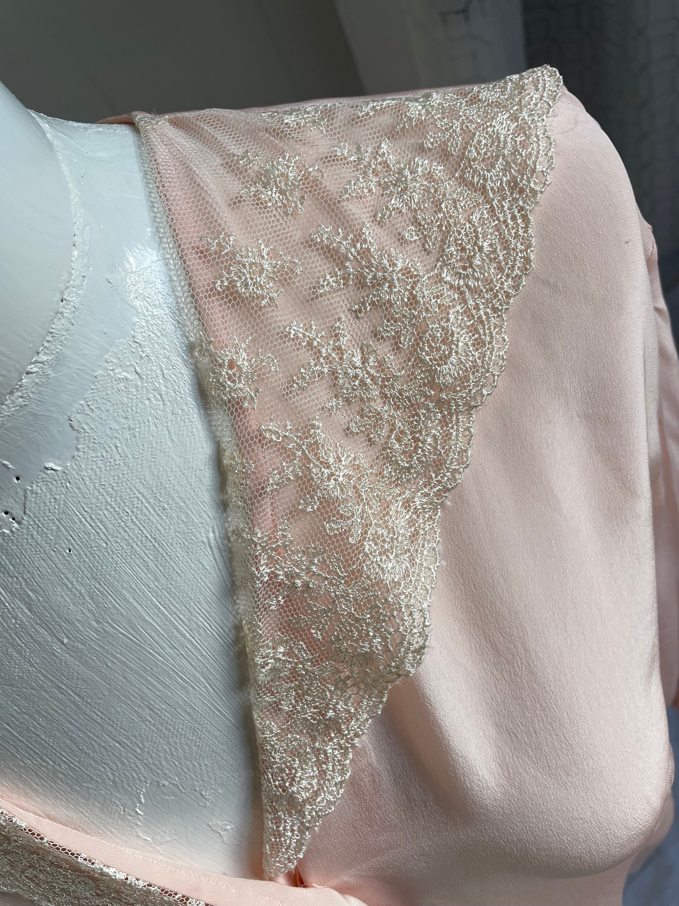 Women's Vintage Silk Pink Blouse M/L