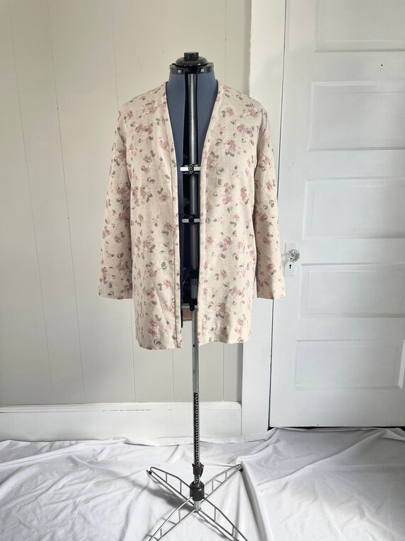 Vintage 1990s pastel earth tone floral duster jack