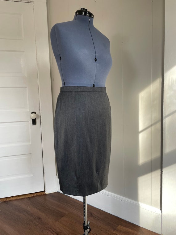 Grey wool pencil clearance skirt