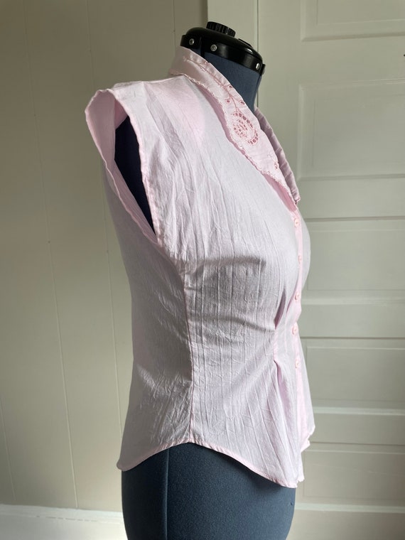 Vintage 1980s light pink 40s-inspired cap sleeve … - image 8